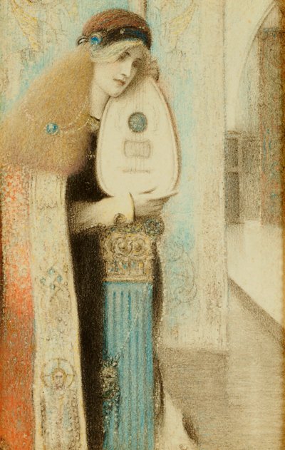 En musiker, ca. 1899 af Fernand Khnopff