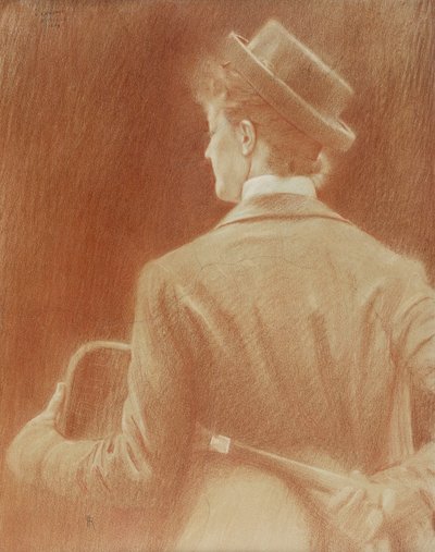 En tennisspiller; Studie til "Erindringer"; En tennisspiller; Studie til "Erindringer", 1889 af Fernand Khnopff
