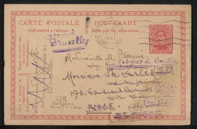 Postkort til Maria Biermé af Fernand Khnopff