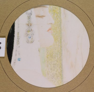 Head of a Woman, ca. 1908 (pastel på papir) af Fernand Khnopff