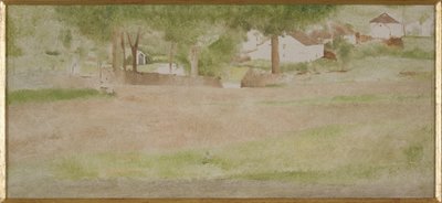 Landskab med bro ved Fosset af Fernand Khnopff