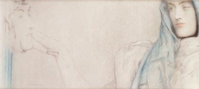 Studie for The Secret, c.1902 af Fernand Khnopff