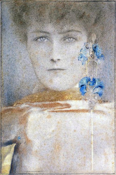 Hvid maske af Fernand Khnopff (1858-1921) af Fernand Khnopff
