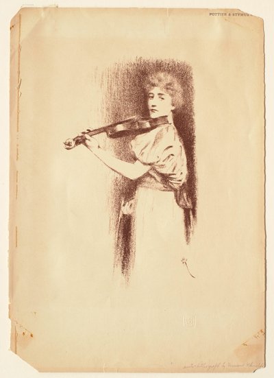 Kvinde, der spiller violin af Fernand Khnopff