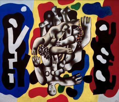 Dykker på gul baggrund af Fernand Leger