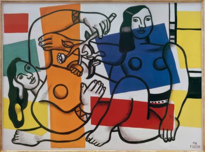 To kvinder med blomster af Fernand Leger