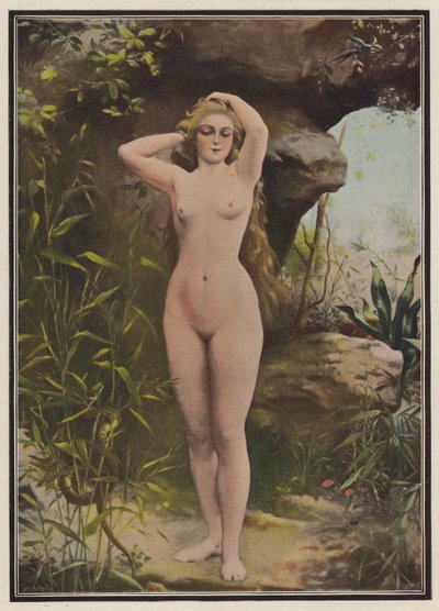 Eva (farve litho) af Fernand Lematte