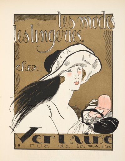 Annonce for Verlaine, fra Gazette de Bon Ton, udgivet af. 1920 (stencilprint) af Fernand Siméon