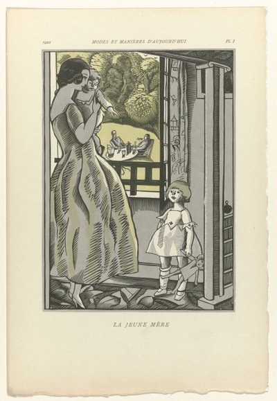 Modes and Manners of Today, 1922, Pl. 1: Den unge mor af Fernand Siméon