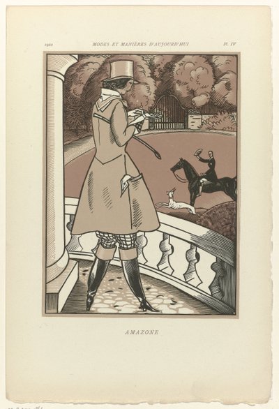 Modes and Manners of Today, 1922, Pl. 4: Amazone af Fernand Siméon