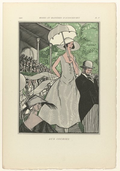Modes and Manners of Today, 1922, Pl. 5: At the Races af Fernand Siméon