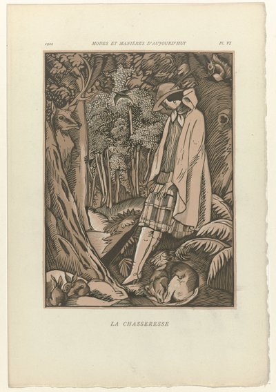 Modes and Manners of Today, 1922, Pl. 6: Jægerinden af Fernand Siméon