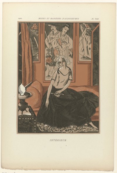 Modes and Manners of Today, 1922, Pl. 8: Interiør af Fernand Siméon