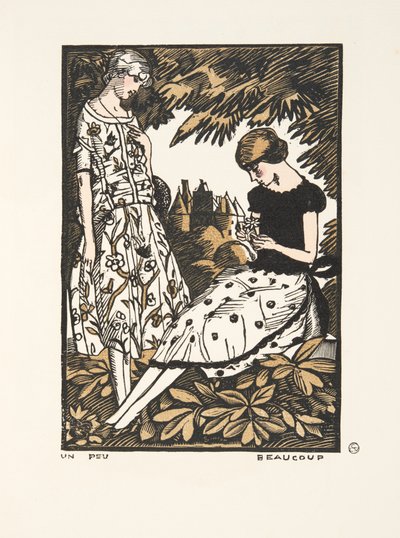A Little, A Lot, fra en samling af modeplader, 1920 (stenciltryk) af Fernand Siméon