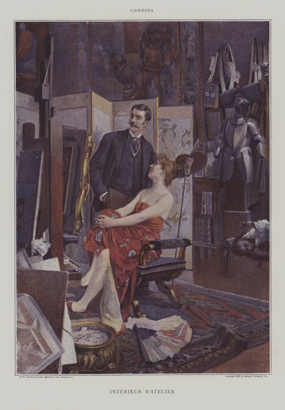 Interieur de lAtelier (Atelierets interiør) af Fernand de Cordova Pelez