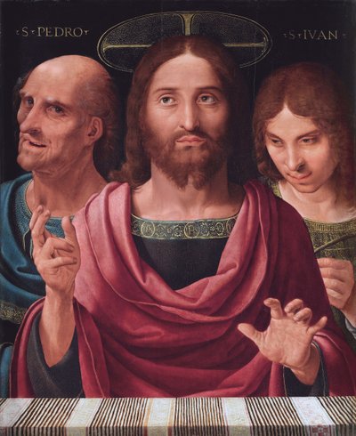Salvator Mundi mellem de hellige Peter og Johannes, ca. 1507 (olie på træ) af Fernando Yanez de Almedina