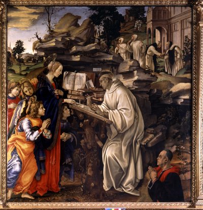 Jomfruens åbenbaring til Sankt Bernhard af Clairvaux af Filippino Lippi
