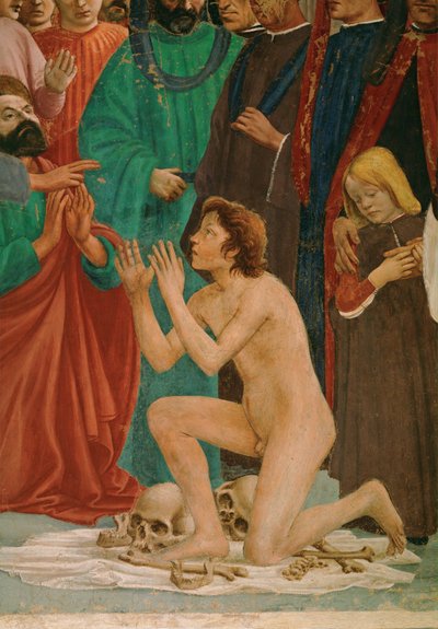 Sankt Peter genopliver sønnen af præfekten Teophil, hans fangevogter (vægmaleri) af Filippino Lippi