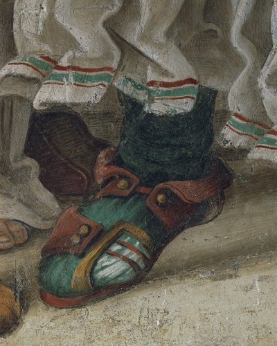 Saint Philip Driving Dragon fra Temple of Hieropolis, detalje af fodtøj, fresco af Filippino Lippi