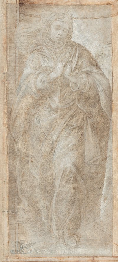 Stående kvinde med hænderne foldet i bøn af Filippino Lippi