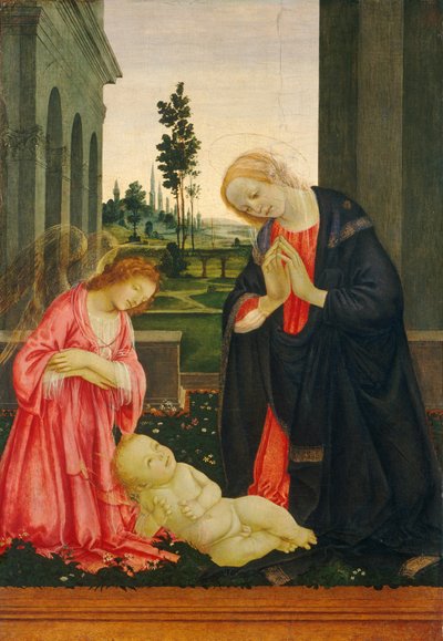 Barnets tilbedelse, ca. 14751480. af Filippino Lippi
