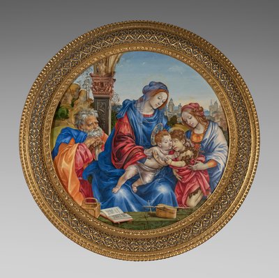 Den hellige familie med Johannes Døberen og Sankt Margrete af Filippino Lippi