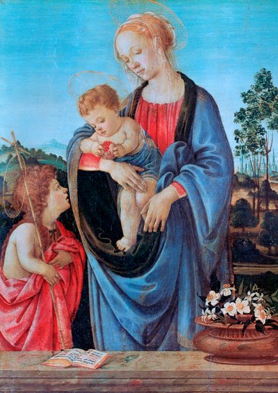 Jomfruen og barnet med Johannes, 1480 af Filippino Lippi