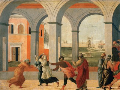 Virginia taget til fange af den romerske guvernør Appius Claudius ... af Filippino Lippi