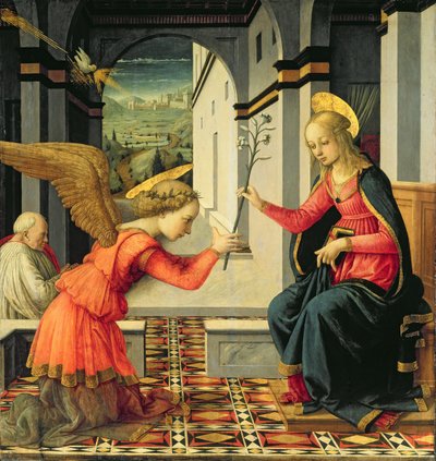 Bebudelsen (tempera på panel) af Filippo (and workshop) Lippi