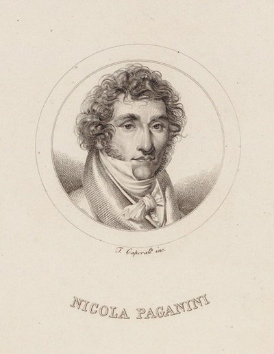 Portræt af Niccolò Paganini 1782-1840, 1840. af Filippo Caporali