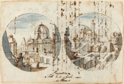 Arkitektoniske fantasier med templer og pyramider af Filippo Juvarra