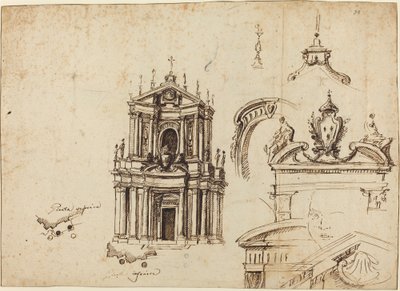 Studier til facaden af Santa Cristina [recto] af Filippo Juvarra