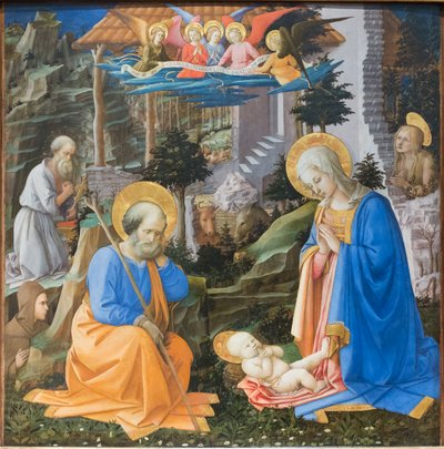 Tilbedelse af Kristusbarnet med helgener og engle af Filippo Lippi