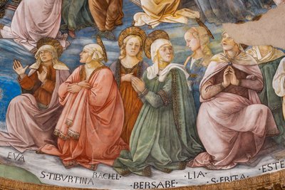 Hellige, detaljer om kroning af Mary af Filippo Lippi