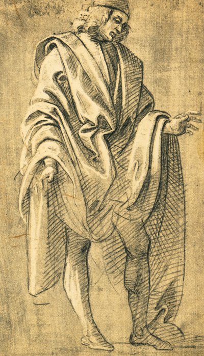 Studie af menneskelig mandsfigur, blyantstegning af Filippo Lippi (ca 1457-1504) af Filippo Lippi