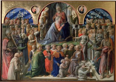 Jomfruens kroning - tempera på panel af Filippo Lippi