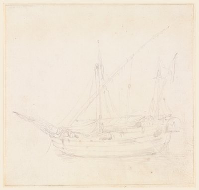 Tegning, Et sejlende skib, ca. 1780 af Filippo Marchionni