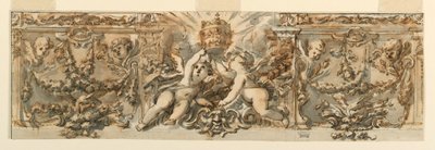 Tegning, udsmykning af en frise, ca. 1770 af Filippo Marchionni