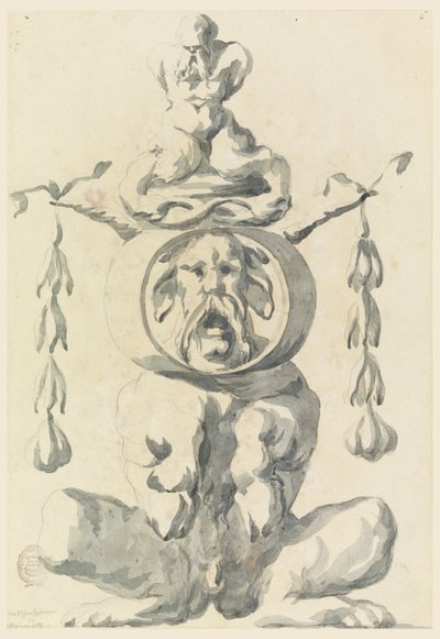 Tegning, grotesk figur, 1550-1625 af Filippo Marchionni