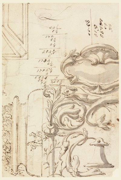 Tegning, skitser, ca. 1750 af Filippo Marchionni