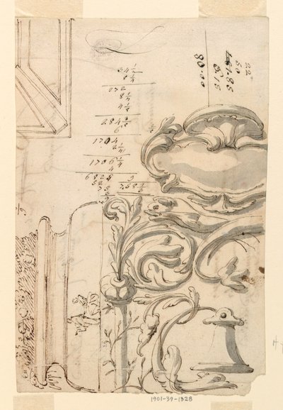Tegning, skitser, ca. 1750 af Filippo Marchionni