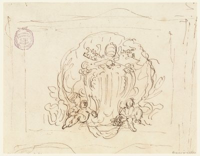 Tegning, Tavle med pave Benedikt XIV