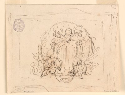 Tegning, Tavle med pave Benedikt XIV
