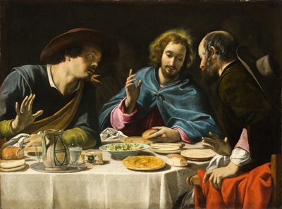 Nadveren i Emmaus, ca. 1625 (olie på lærred) af Filippo Tarchiani