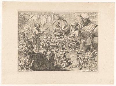 Pulcinella i en rullestol af Filippo Vasconi