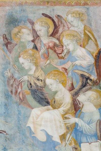Engle, detalje fra den sidste dom, ca. 1400 (detalje af 3496201) af Filippolo de and Veris da Milano Veris da Milano