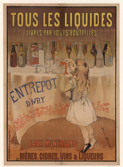 Ivry lager. Mineralvand, øl, cider, vin og likører, 1897. af Firmin Bouisset
