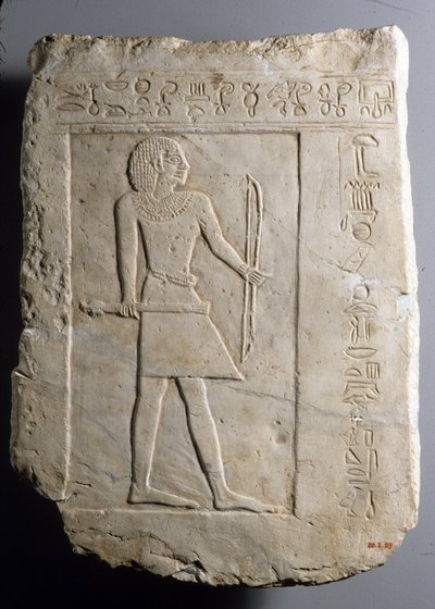 Begravelsesstela af bueskytten Semin, ca. 2120-2051 f.Kr. (malet kalksten) af First Intermediate Period Egyptian