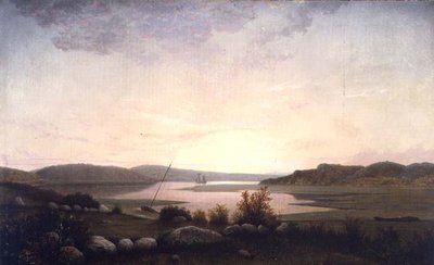 Creek nær Gloucester, Massachusetts (olie på lærred) af Fitz Henry Lane
