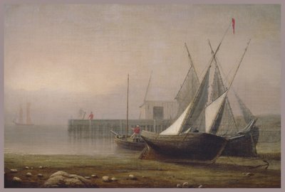 Fiskerbåde ved lavvande, ca. 1850
